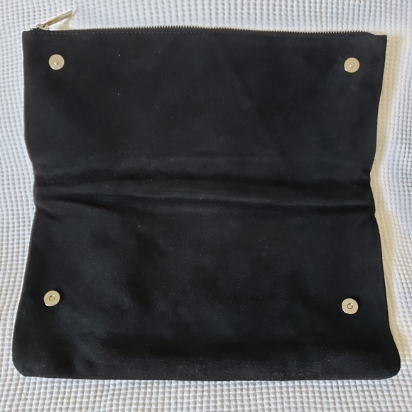 NWOT! Express Women's Large Genuine Suede Croc Design Foldeover Clutch - Picture 4 of 6